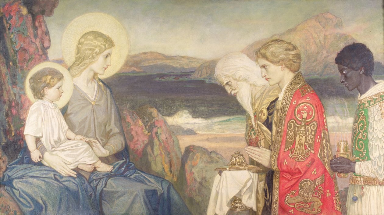 The Three Magi, 1915 (tempera på lerret) av John Duncan