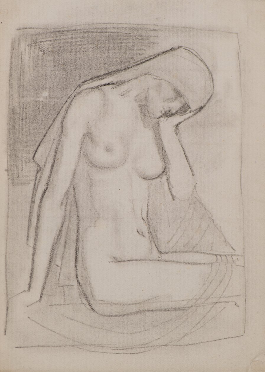Uten tittel [Kvinnelig naken] (blyant) av John Duncan
