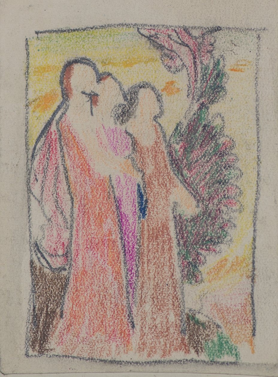 Uten tittel [Tre figurer] (blyant) av John Duncan