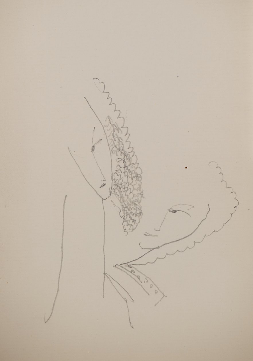 Uten tittel [To ansikter] (blyant) av John Duncan