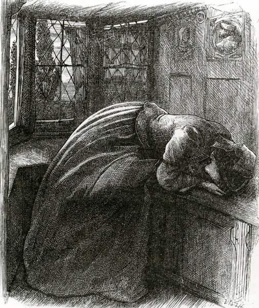 Mariana fra Tennysons dikt av John Everett (after) Millais