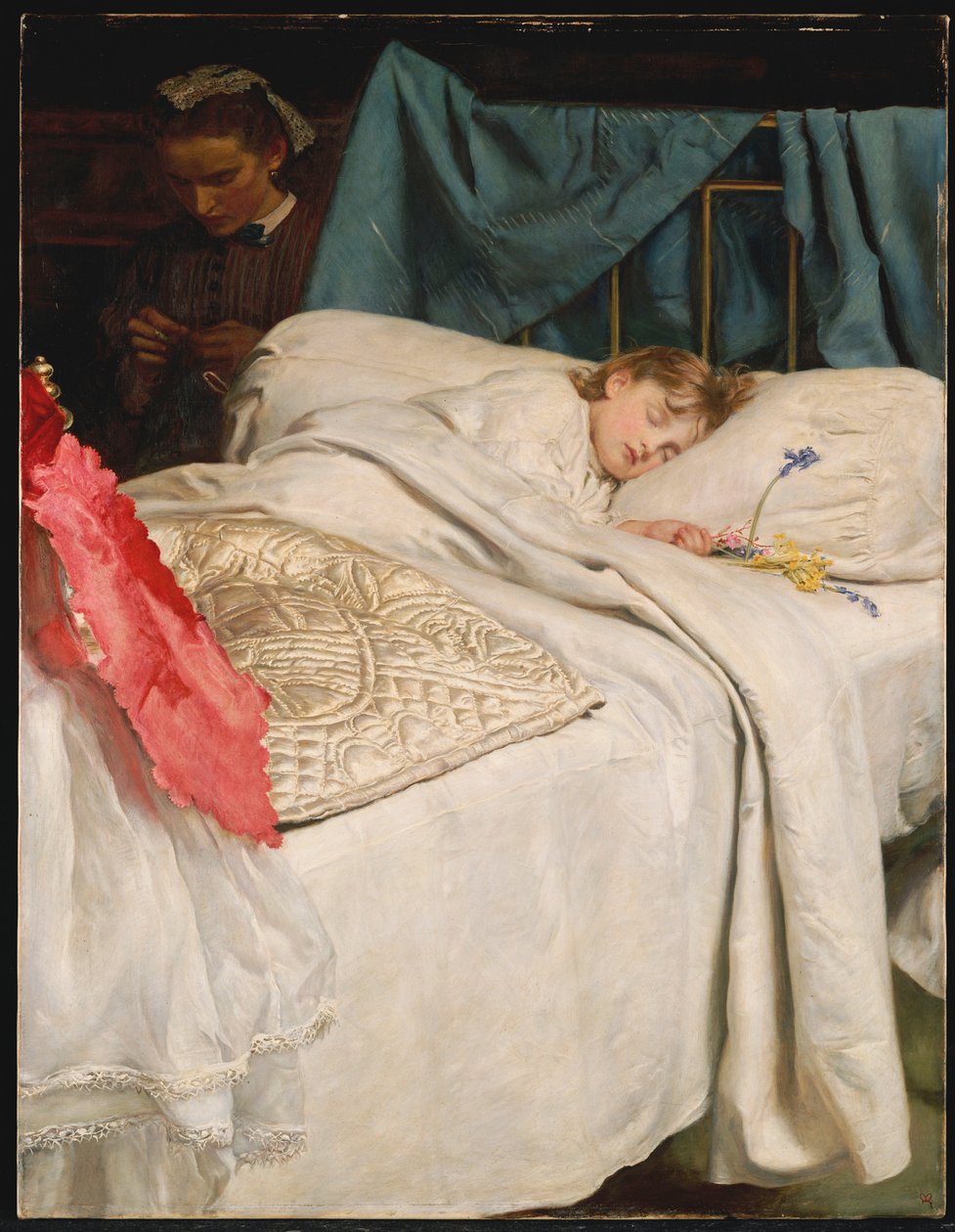 Sovende, ca. 1865 av John Everett Millais