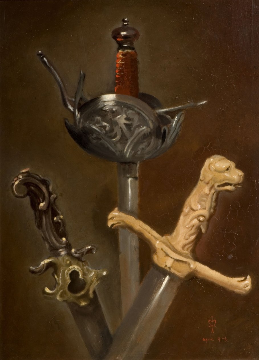 Three Swordhilts, 1839. av John Everett Millais