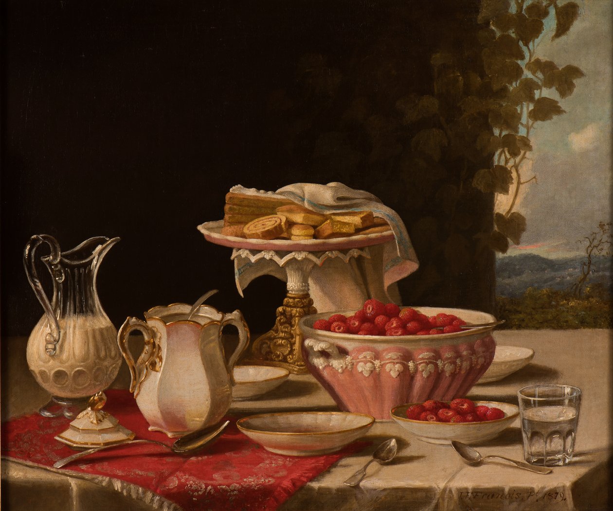 Jordbær og fløte, 1879 av John F. Francis