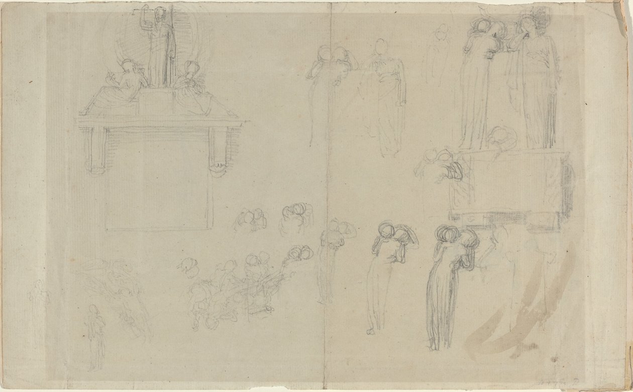 Studieark [rekto og verso] av John Flaxman