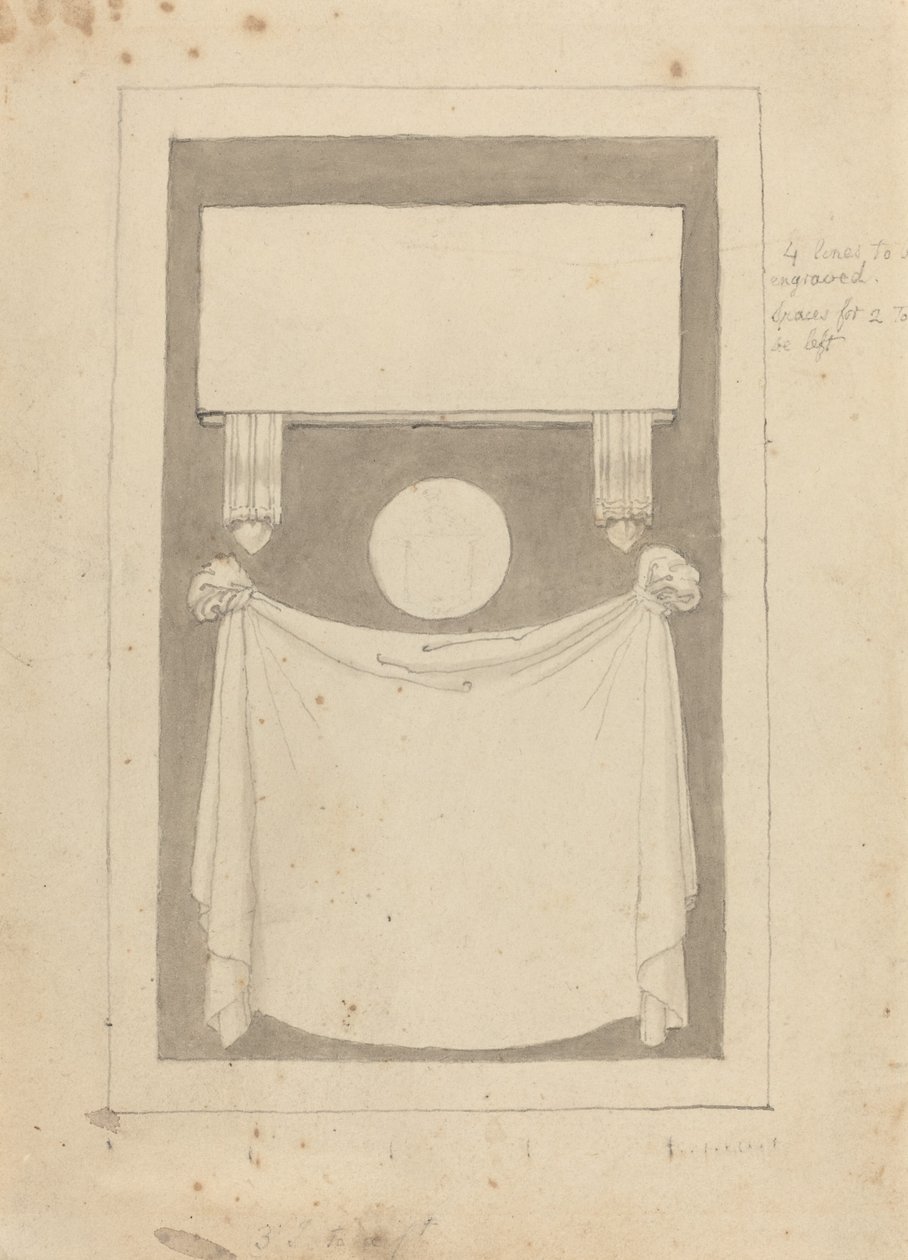 Tre inskripsjonsfelt av John Flaxman