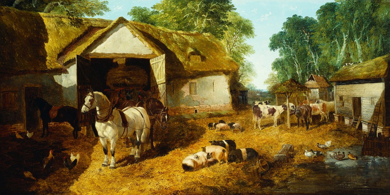 Meopham Farmyard, 1857 av John Frederick Herring Junior