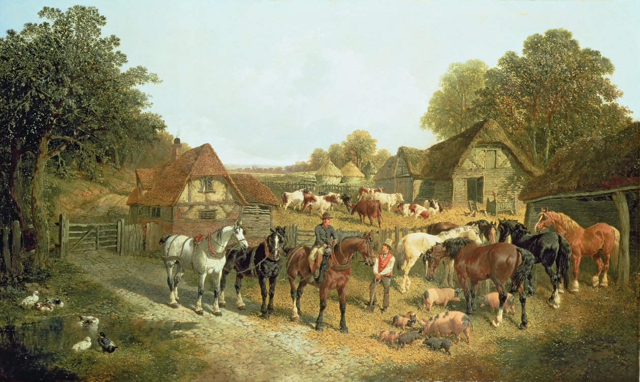 En engelsk Homestead (olje) av John Frederick Herring Senior
