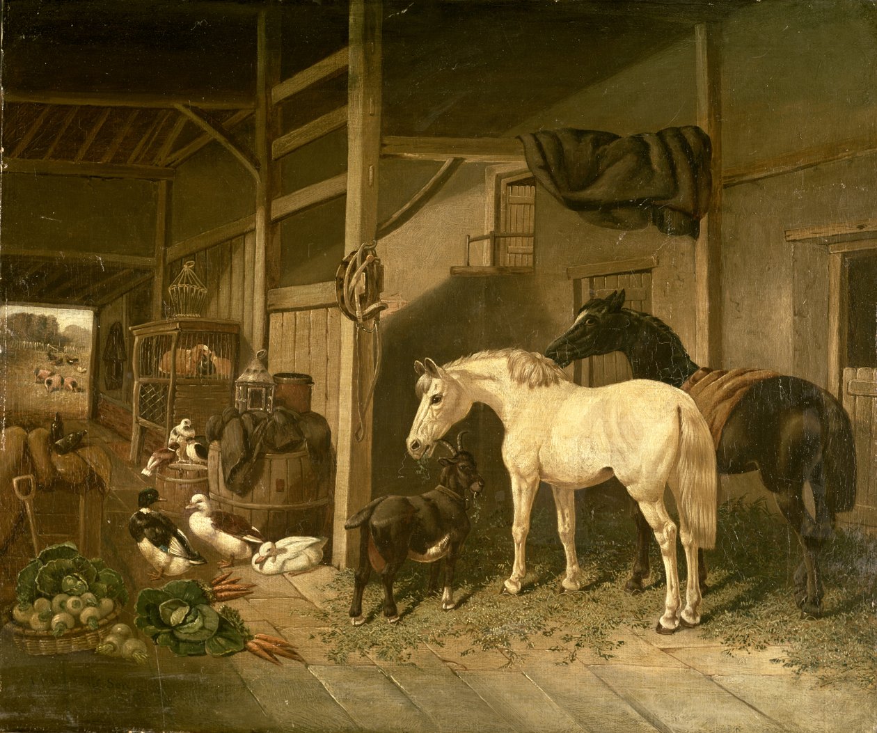 Stabilt interiør av John Frederick Herring Senior