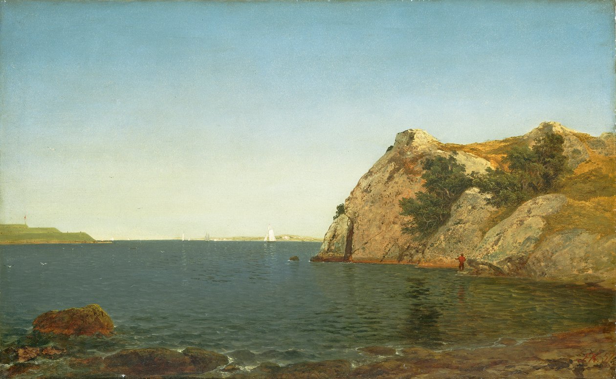 Beacon Rock, Newport Harbour, 1857 av John Frederick Kensett
