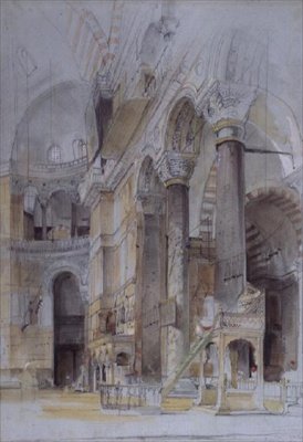 Interiør i Hagia Sophia, Konstantinopel av John Frederick Lewis
