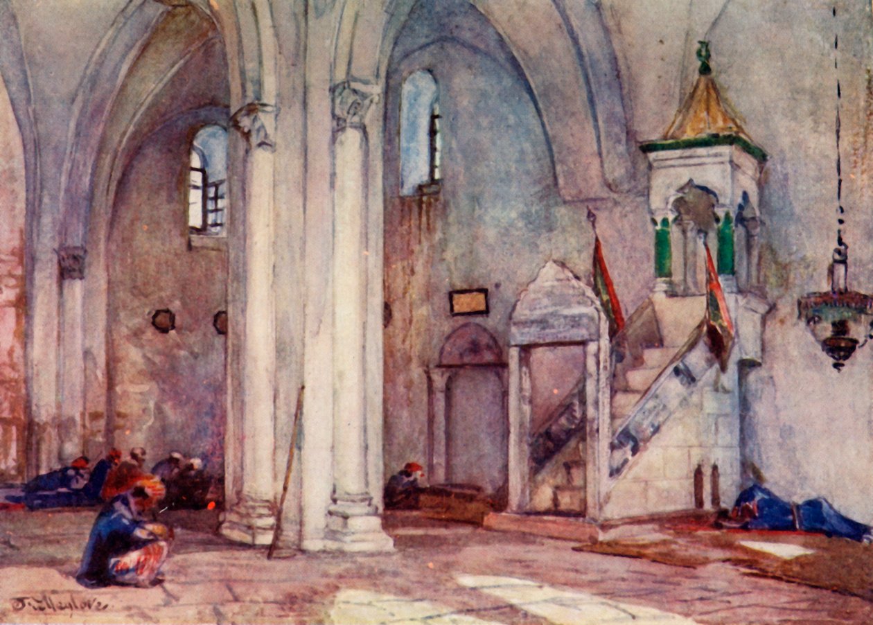 Interiør av moskeen i Samaria, 1902. av John Fulleylove