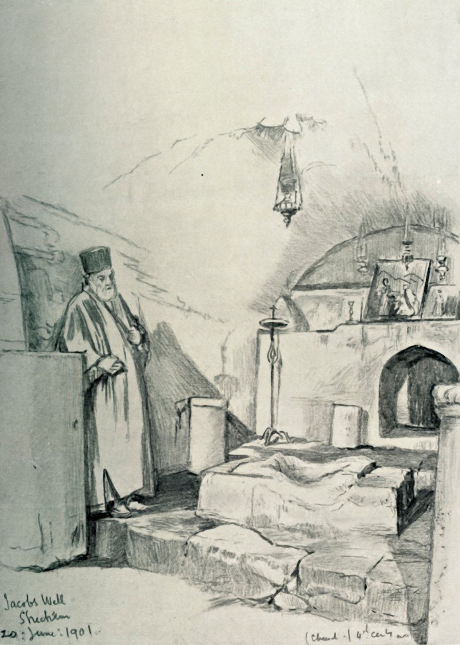 Jacobs Well ved Shechem Nablus, 1902. av John Fulleylove