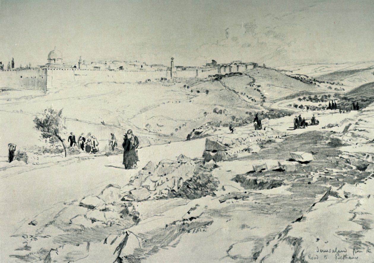 Jerusalem, med veien fra Betania, 1902. av John Fulleylove