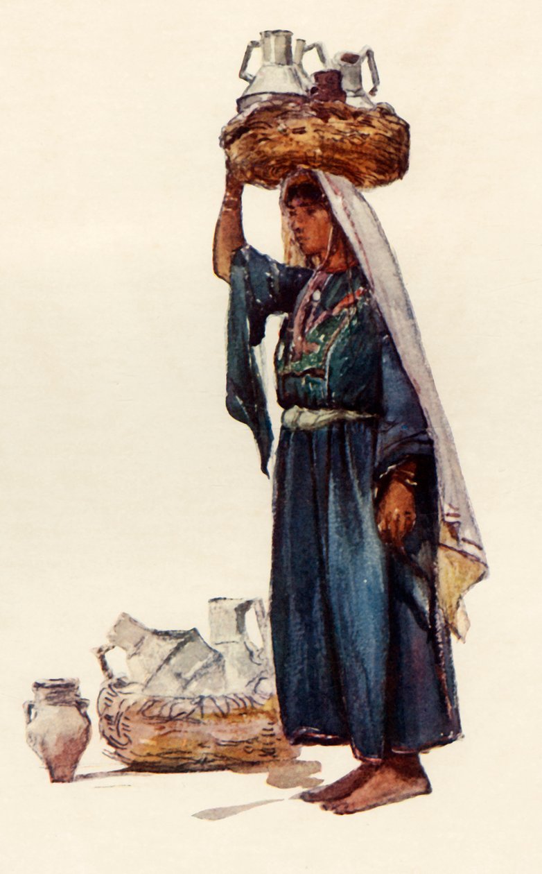 Syrisk bonde med melkekar, 1902. av John Fulleylove