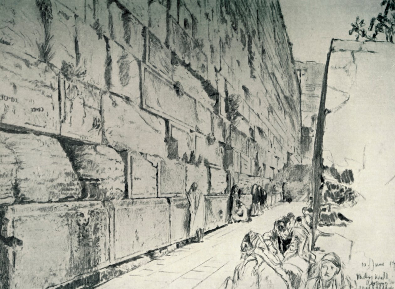 Wall of the Wailing-Place, 1902. av John Fulleylove