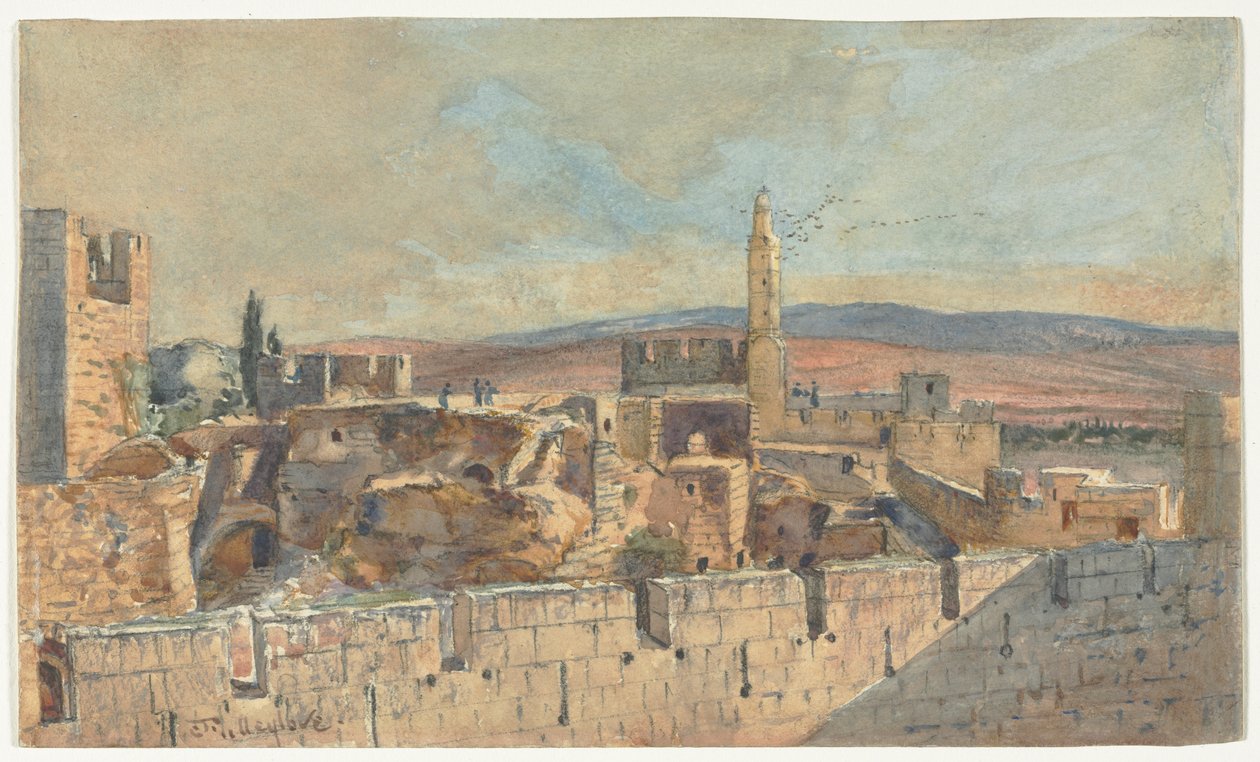 Utsikt over gamlebyen i Jerusalem av John Fullylove