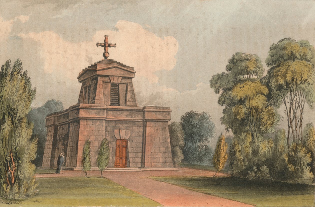 Mausoleum i Trentham, 1824. av John Gendall