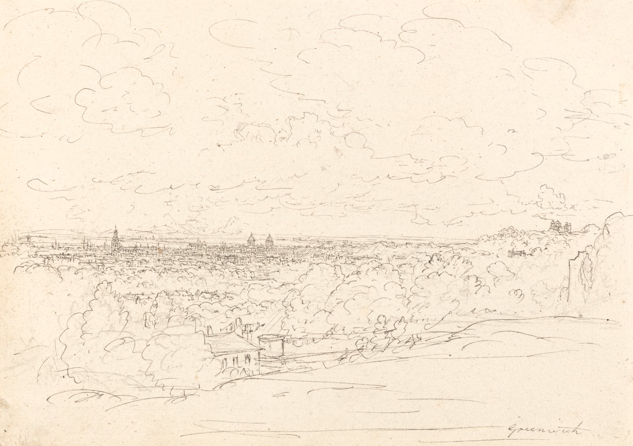Fjern utsikt over Greenwich av John Glover