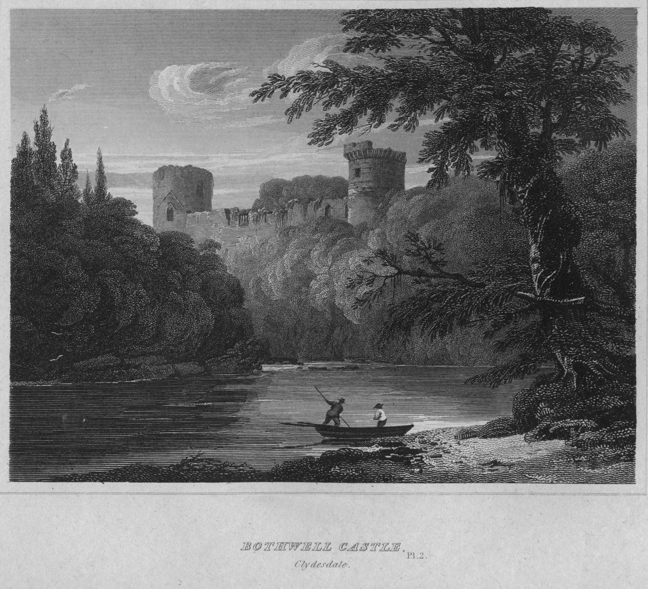 Bothwell Castle, Clydesdale, 1814 av John Greig