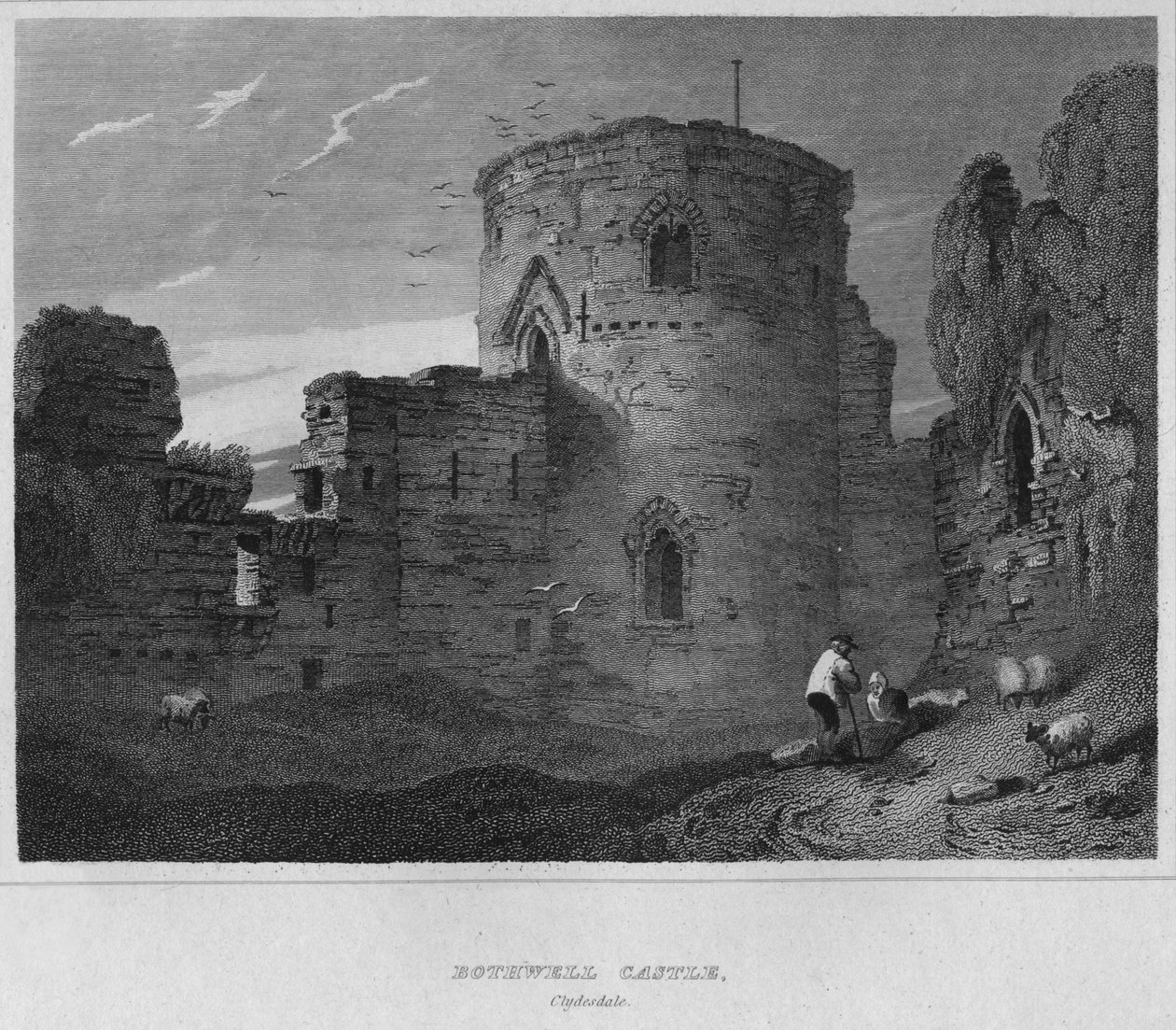Bothwell Castle, Clydesdale, 1814 av John Greig