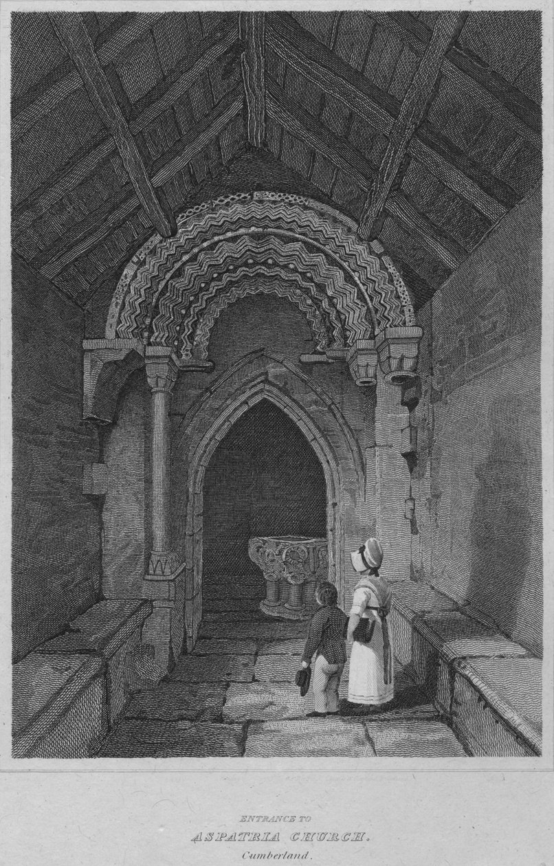 Inngang til Aspatria Church, Cumberland, 1814 av John Greig