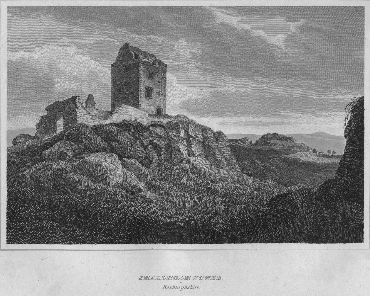 Smallholm Tower, Roxburghshire, 1814 av John Greig