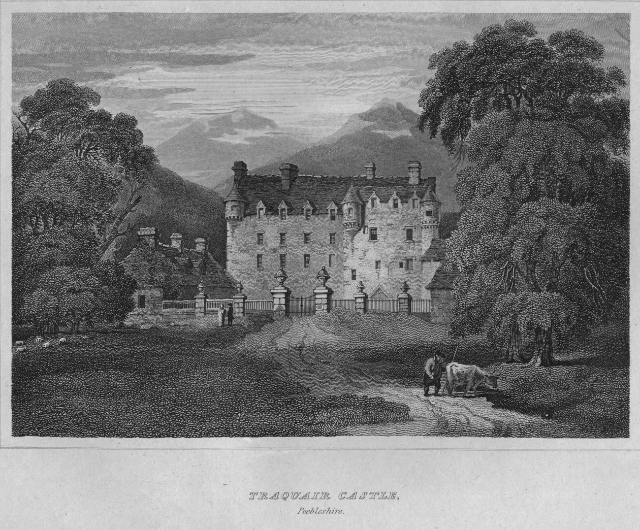 Traquair Castle, Peebleshire, 1814 av John Greig