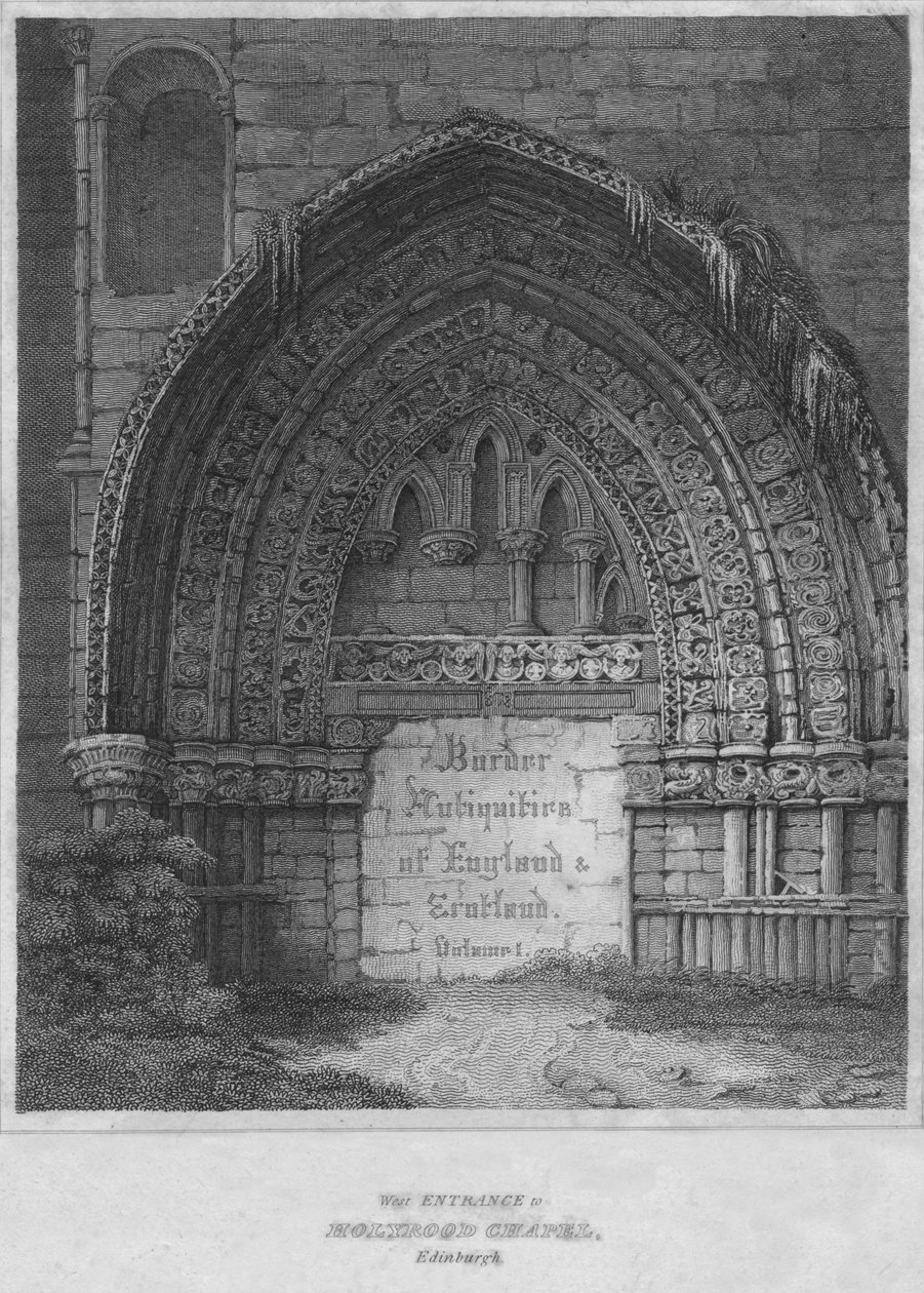 Vestinngang til Holyrood Chapel, Edinburgh, 1814 av John Greig