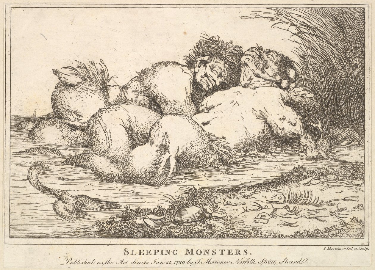 Sovende monstre, 25. januar 1780. av John Hamilton Mortimer