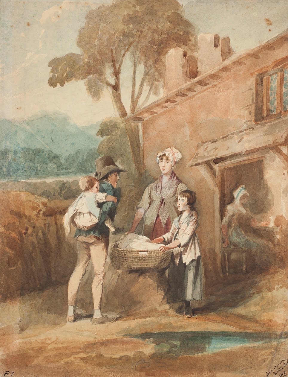 Vaskerom, 1809 (wc på papir) av John Harden