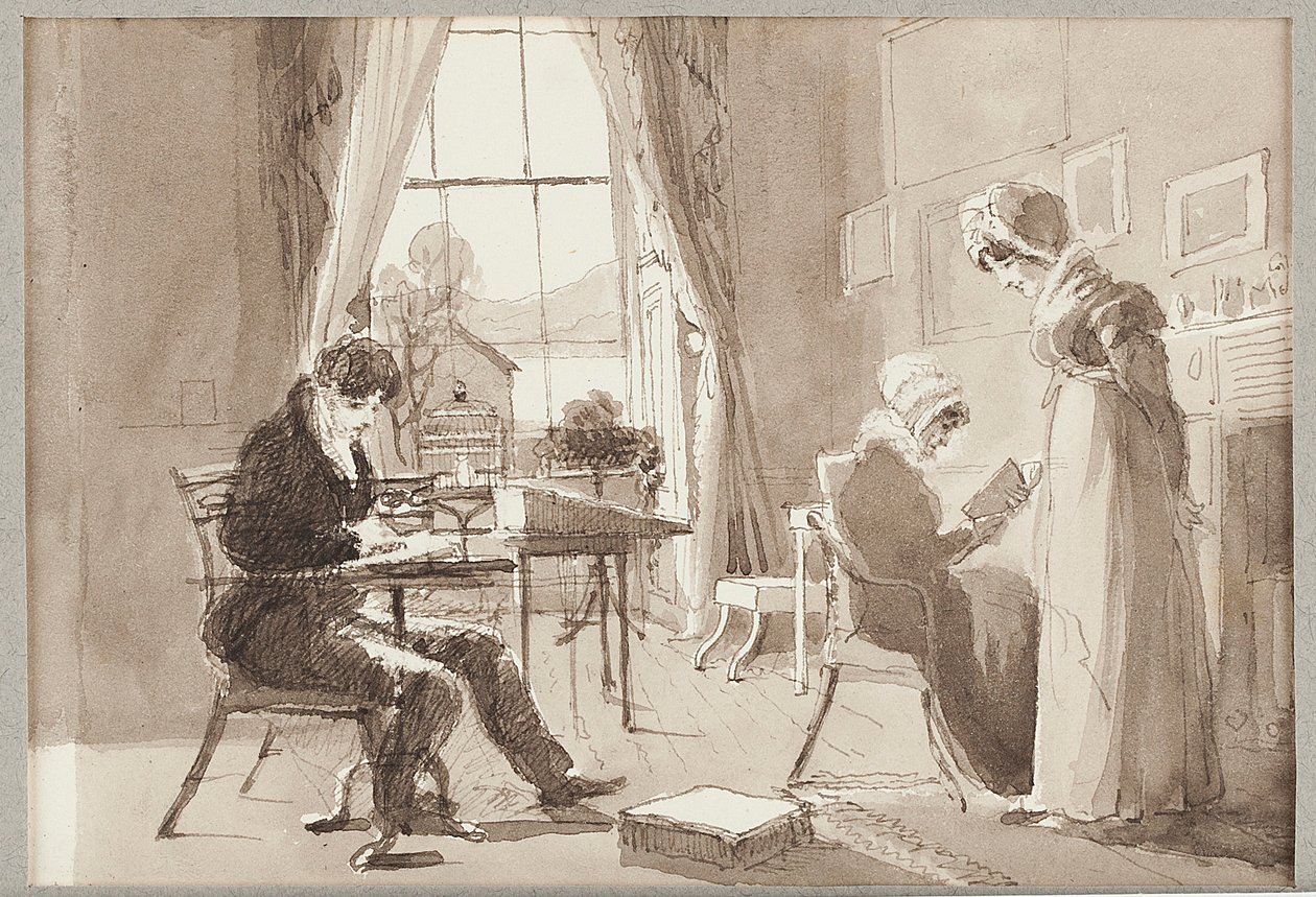 Sommerhus, 1824 (wc på papir) av John Harden