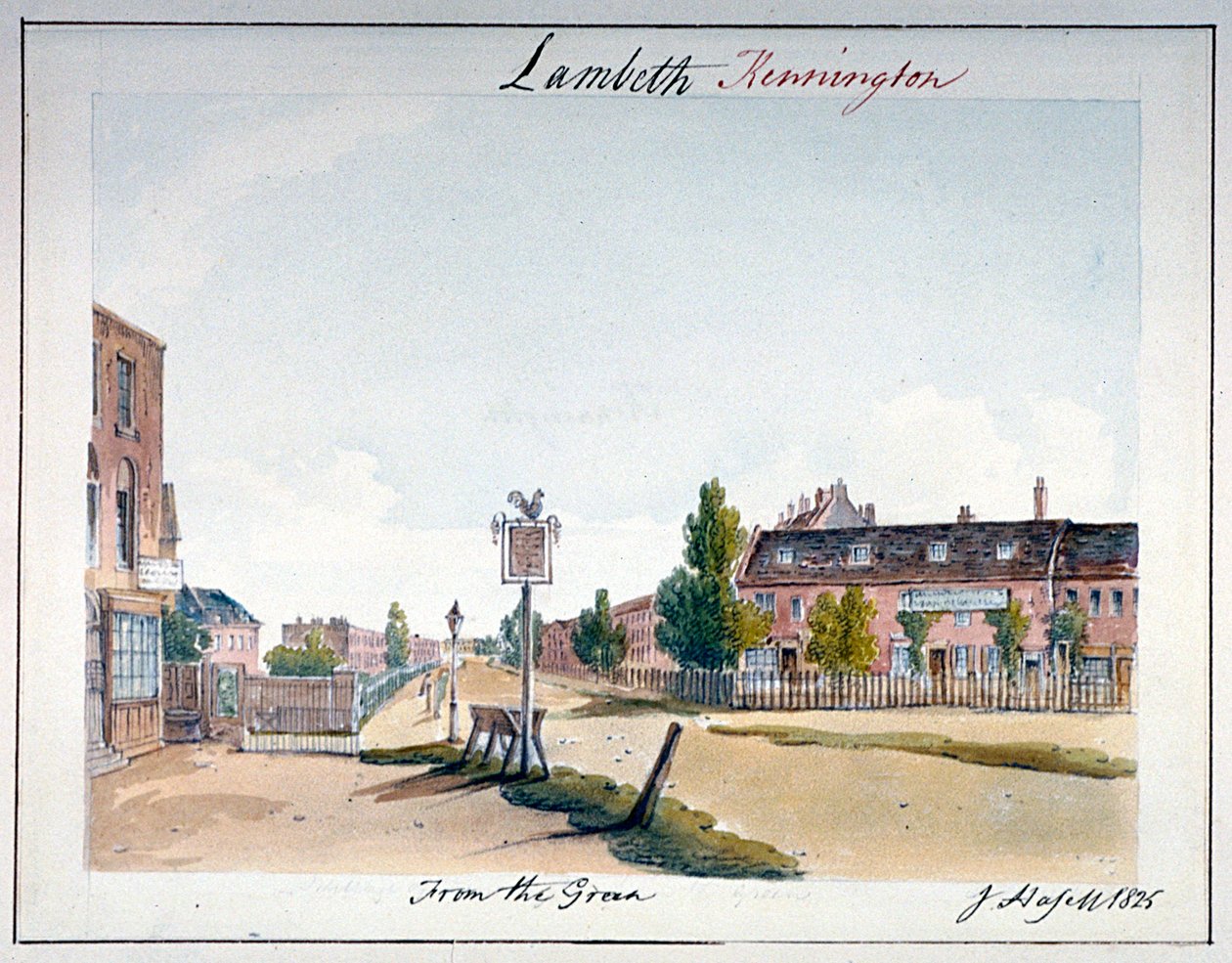 Utsikt over Kennington, Lambeth, London, 1825 av John Hassell