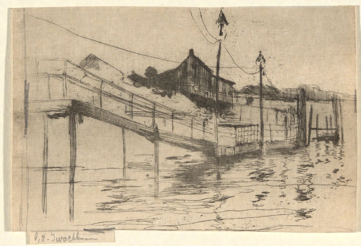 Havnescene av John Henry Twachtman