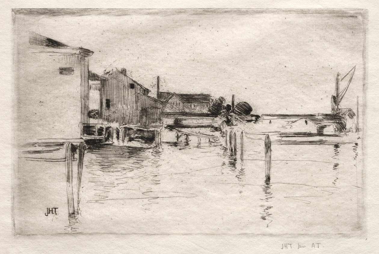 The Dock, Bridgeport, Connecticut. av John Henry Twachtman
