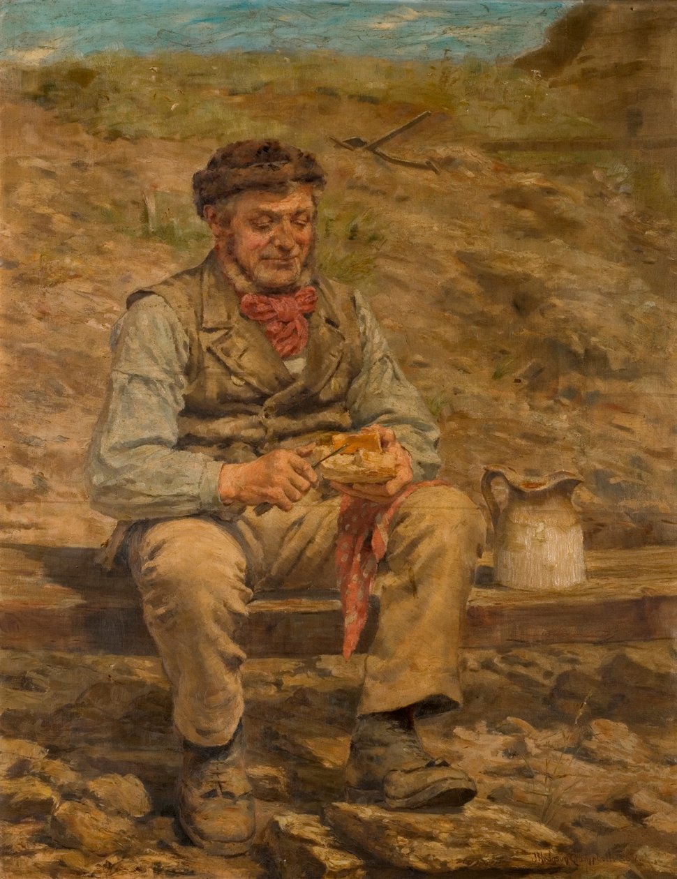 Arbeider som spiser lunsj, 1886-87 av John Hodgson Campbell
