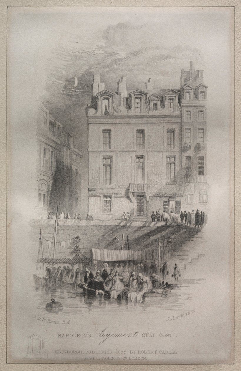 Napoleons overnattingssted, Quai Conti, 1835. av John Horsburgh