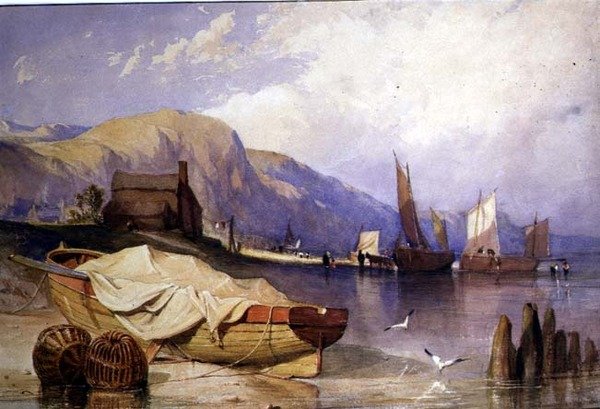 Kystscene av John Joseph Cotman