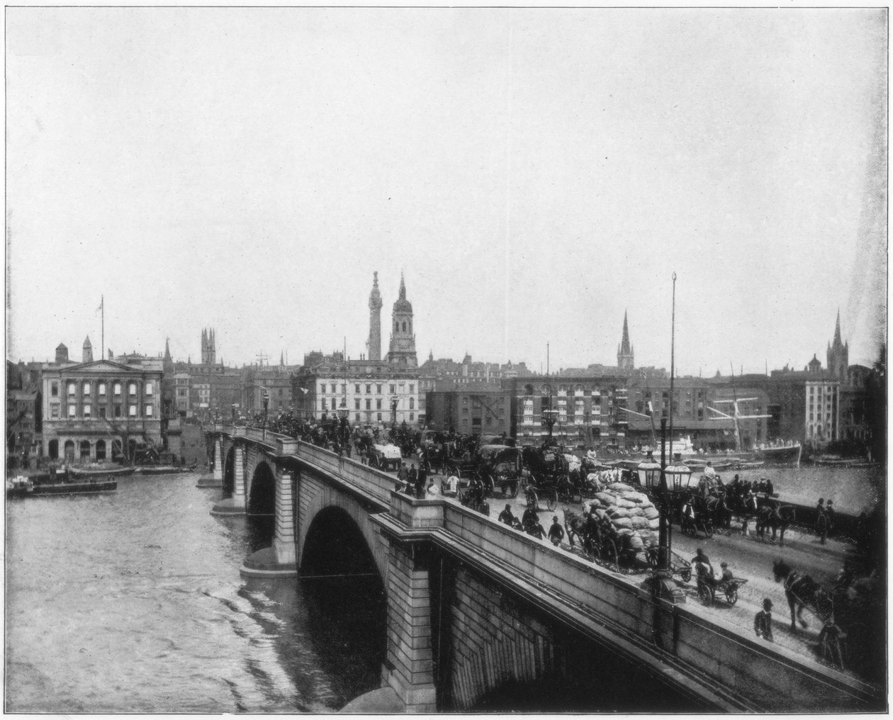 London Bridge, London, sent på 1800-tallet av John L. Stoddard
