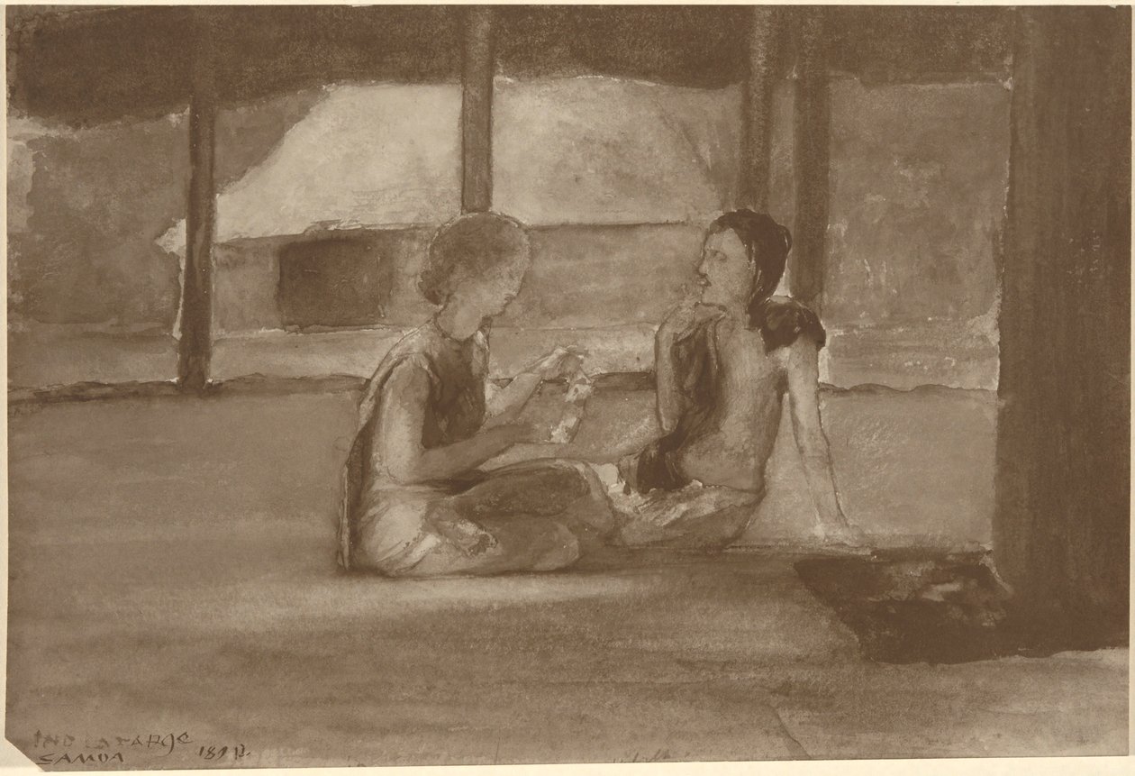 Jenter i Samoan Hut av John La Farge
