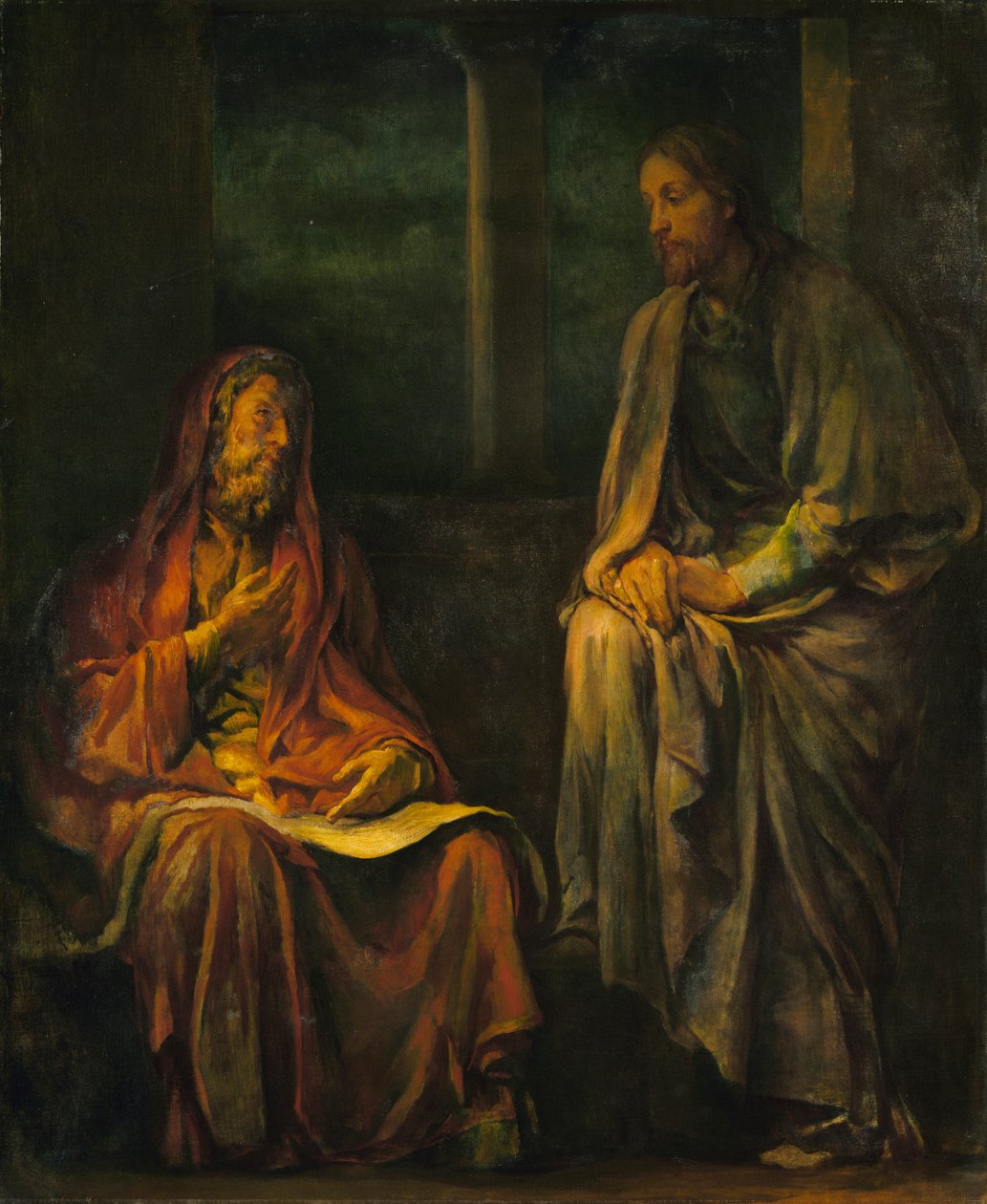 Besøk av Nikodemus til Kristus, 1880. av John La Farge
