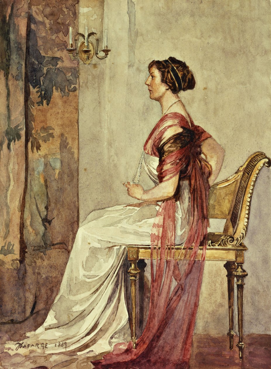 Sittende kvinne, av John La Farge or Lafarge