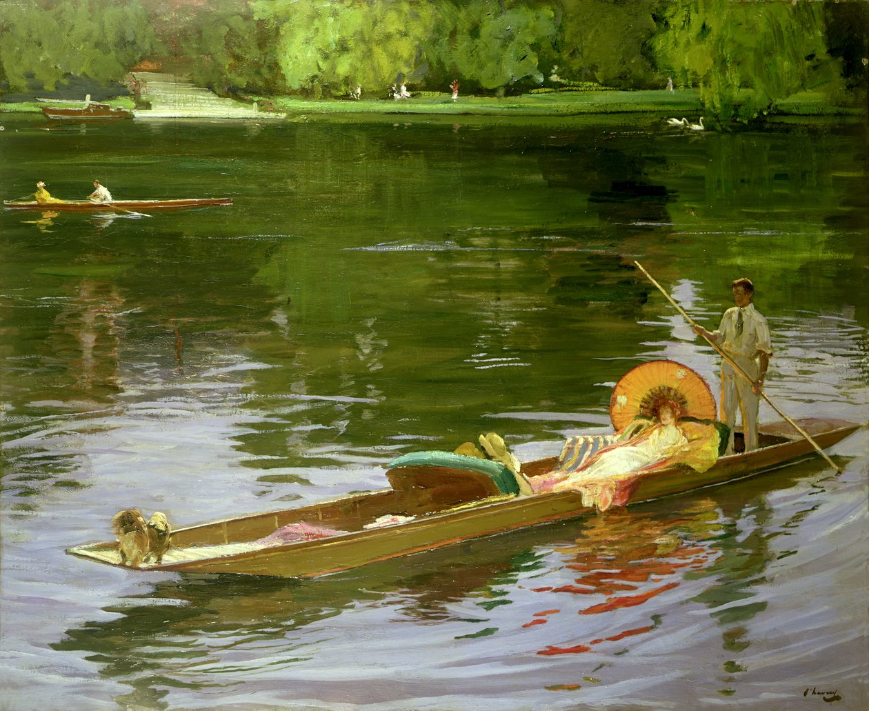 Båtscene ved Maidenhead av John Lavery