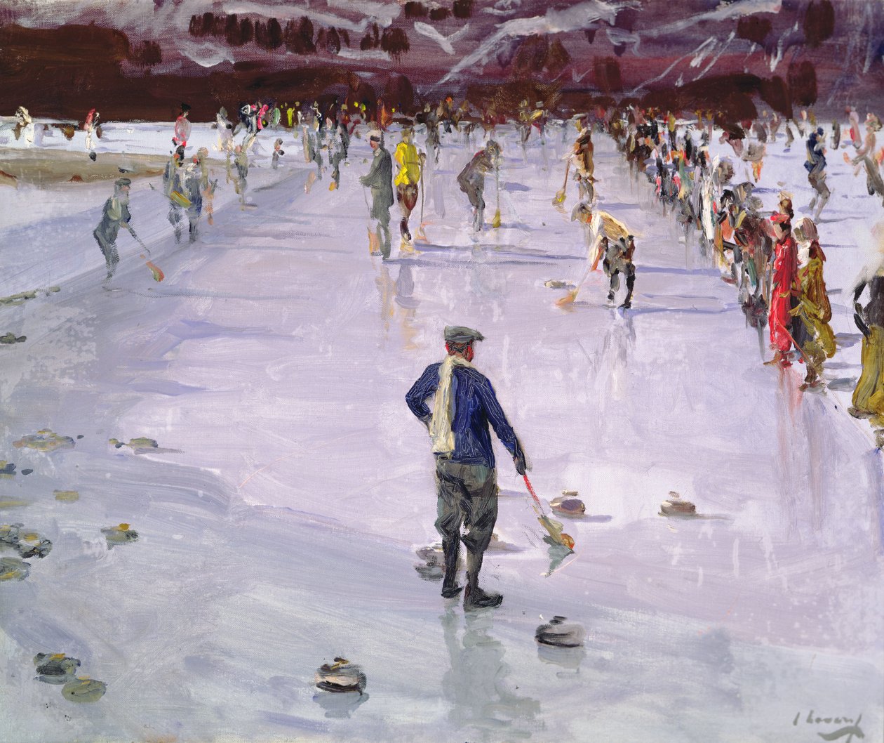 Curling i Wengen (olje på lerret) av John Lavery