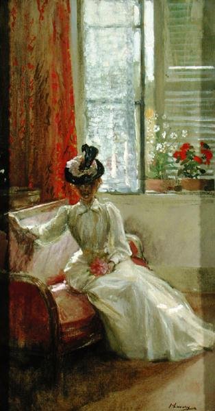 Interiør: A Lady (olje på lerret) av John Lavery