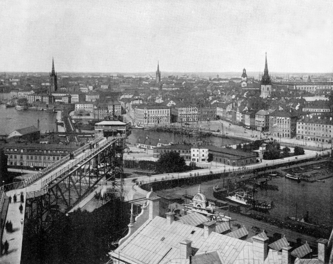 Stockholm, Sverige ca. 1890 (s/hvitt-bilde) av John Lawson Stoddard