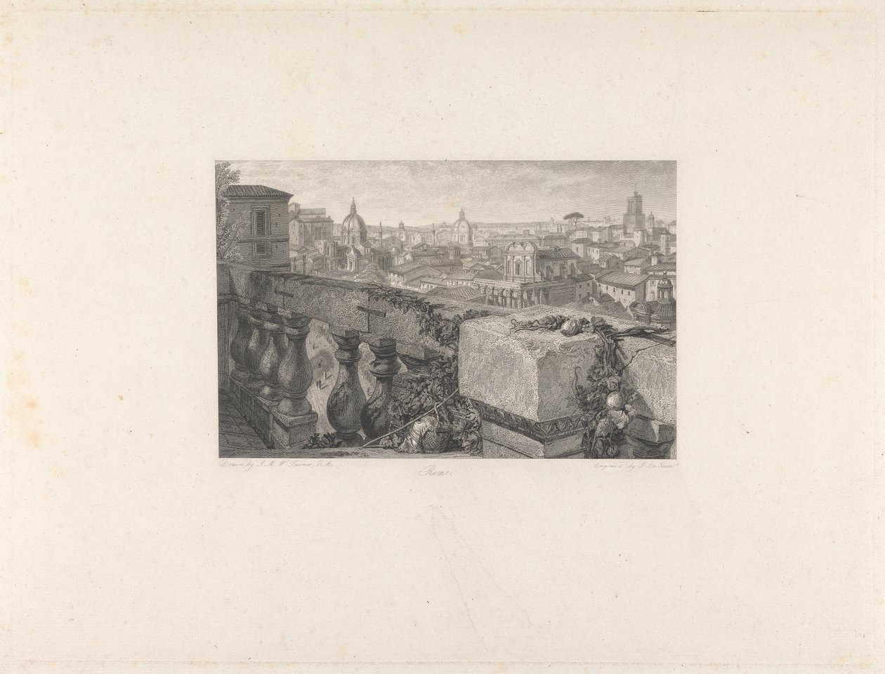 Roma, fra Farnese Gardens av John Le Keux