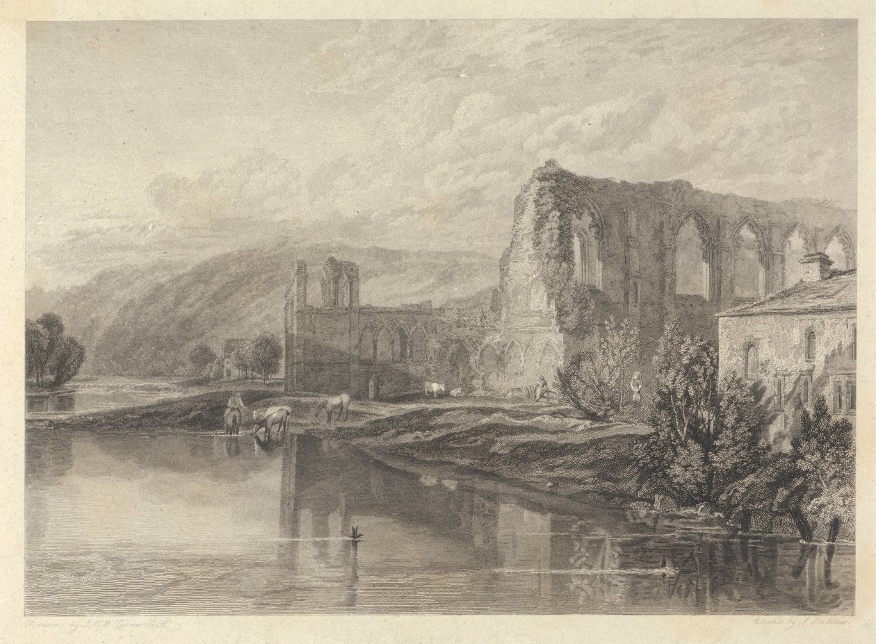 St. Agatha's Abbey, Easby av John Le Keux