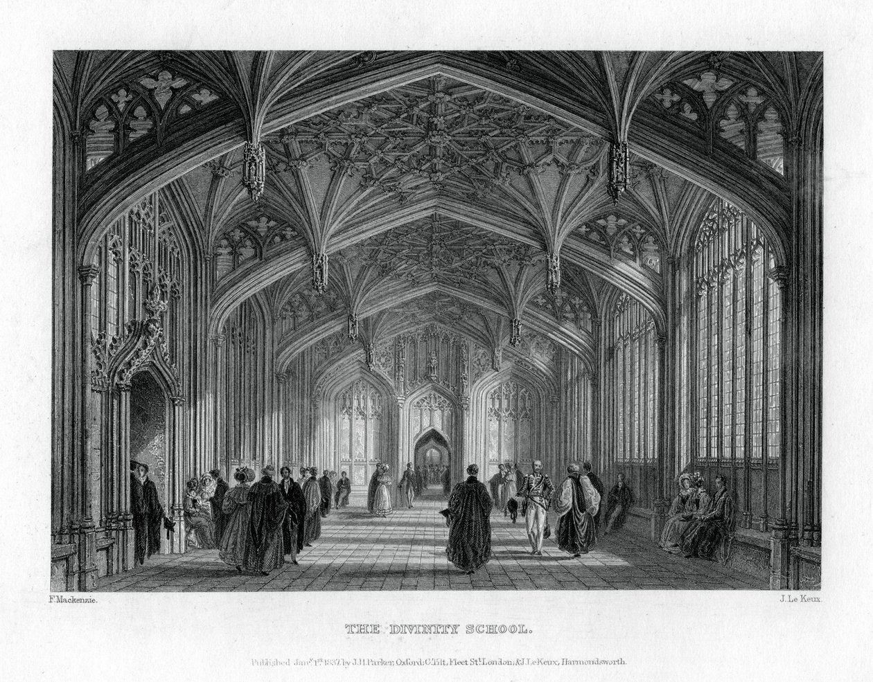 The Divinity School, Oxford, 1837. av John Le Keux