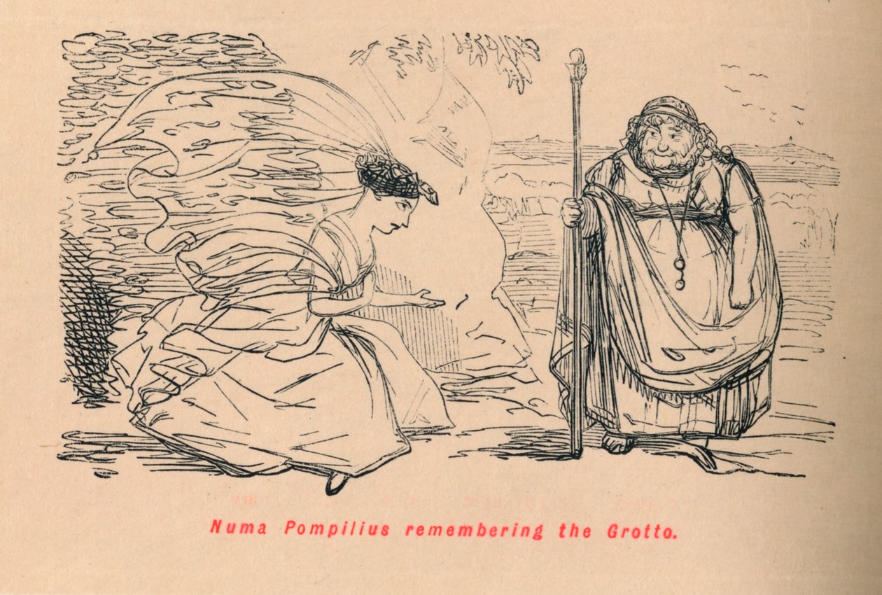 Numa Pompilius minnes grotten, 1852 av John Leech